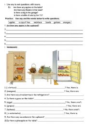 English Worksheet: Do you have any ... in the refrigerater