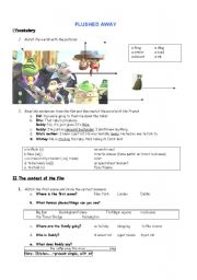 Flushed away worksheet