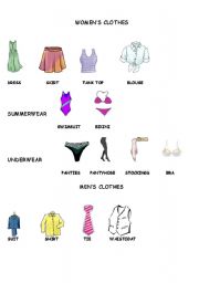CLOTHES, part 1 - ESL worksheet by nevena