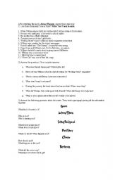 English worksheet: Almost Famous Movie Activity