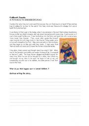 English worksheet: Gullivers Travels writing exercise