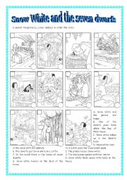 English Worksheet: REVISING COLOURS: SNOW WHITE AND THE SEVEN DWARFS