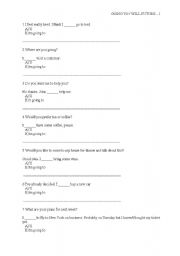 English worksheet: future