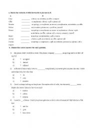 English Worksheet: collocations