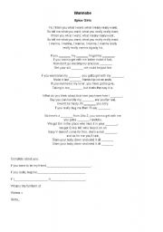 English worksheet: Wannabe