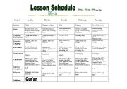 English worksheet: Lesson schedule