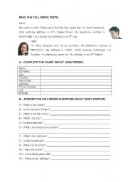 English Worksheet: Revision 5th grade
