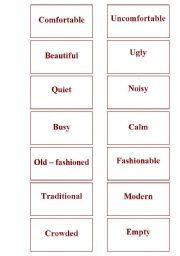 English Worksheet: Memory game - adjectives