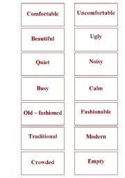 English Worksheet: Memory game - adjectives