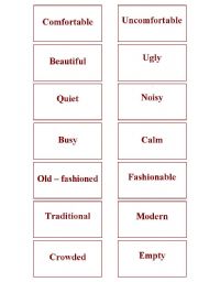 English worksheet: Memory game - adjectives