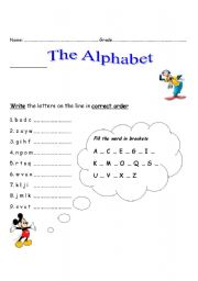 English Worksheet: The Alphabet