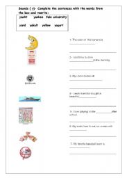 English worksheet: sounds- words beginning in 