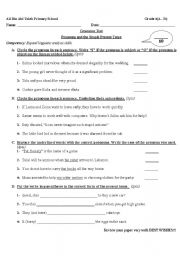 English worksheet: Subject and Object Pronouns/Simple Present Tense