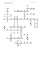 English Worksheet: Crossword