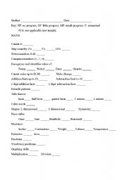 English worksheet: primary math progress report