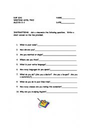 English Worksheet: Interview Form