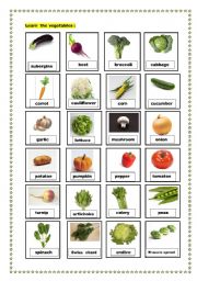 vegetables pictionary