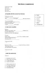 English worksheet: We rock (song by Camp Rock)