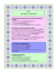 English Worksheet: key general review
