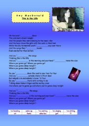 English Worksheet: Amy MacDonald: This Is The Life