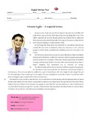 English Worksheet: test-Winona Ryder