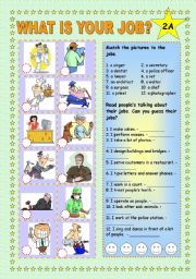 English Worksheet: What is your job? Part 2 A