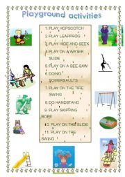 English Worksheet: Playground activities
