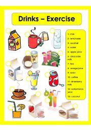 English Worksheet: Drinks - Exercise