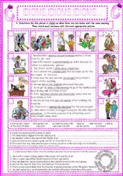 English Worksheet: IDIOMS,IDIOMS,IDIOMS...(3)