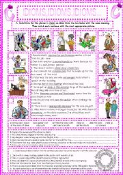 English Worksheet: IDIOMS,IDIOMS,IDIOMS...(3)