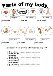 body parts interactive worksheets my body parts