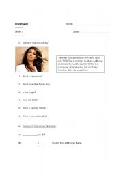 English Worksheet: Top Notch 1 Quiz