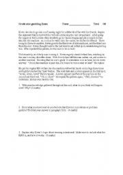 English Worksheet: Grade nine gambling unit exam