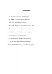 English worksheet: Past tense