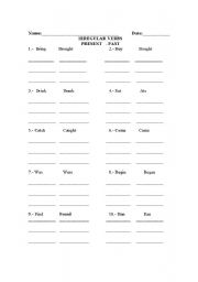 English worksheet: Verbs