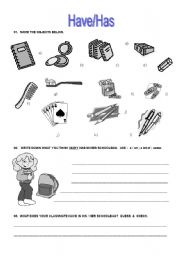 English worksheet: have/has