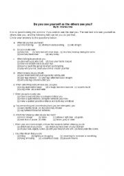 English worksheet: Self test
