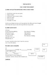 English worksheet: Can I have this dance? 