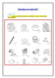 English Worksheet: Numbers in daily life 1