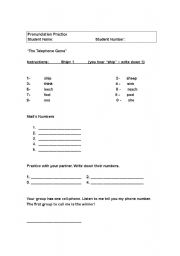 English worksheet: The Telephone Game