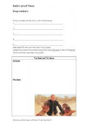 English worksheet: Rabbit Proof Fence