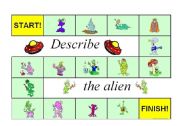 English Worksheet: Describe the Alien Board Game