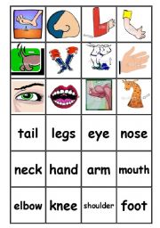 English Worksheet: Memory Game