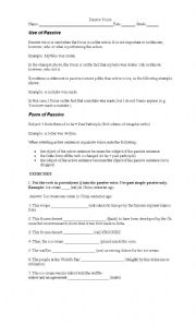 English worksheet: Passive voice