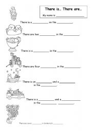 English Worksheet: There is... There are...