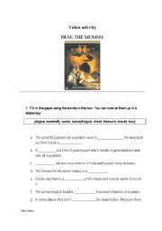 English Worksheet: Video Activity THE MUMMY