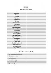 English worksheet: Plural nouns
