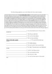 English Worksheet: At an amusement park