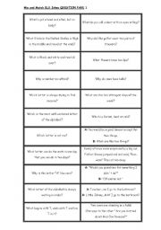 English worksheet: ELU Jokes - Play on words - Question Sheet 