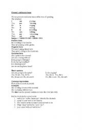 English worksheet: present continuous tense usage